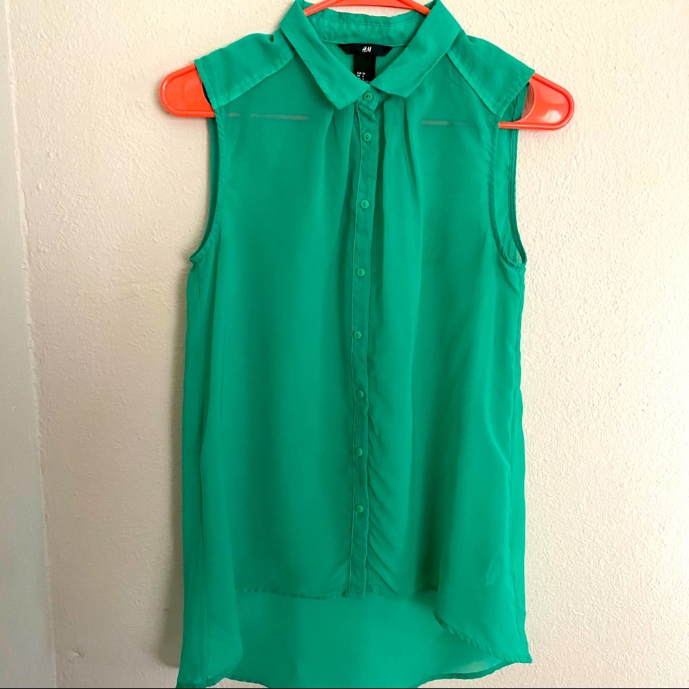 Sheer Sleeveless Blouse